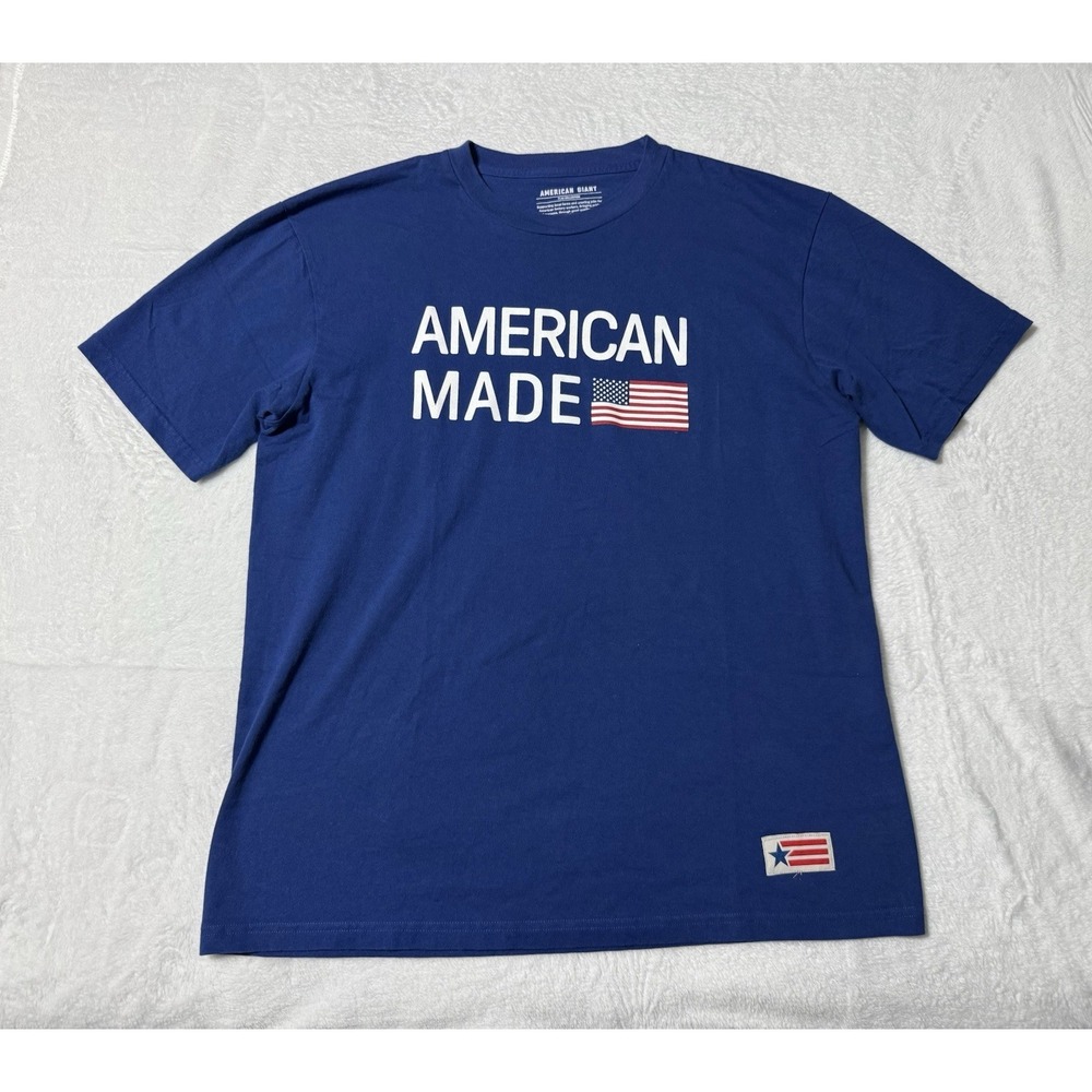 American‎ Giant Shirt Mens XL Flag Collection USA American Made Tee Blue